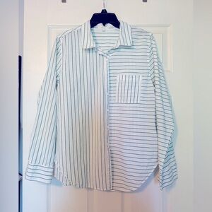 Maurices White and Green Button Up Shirt